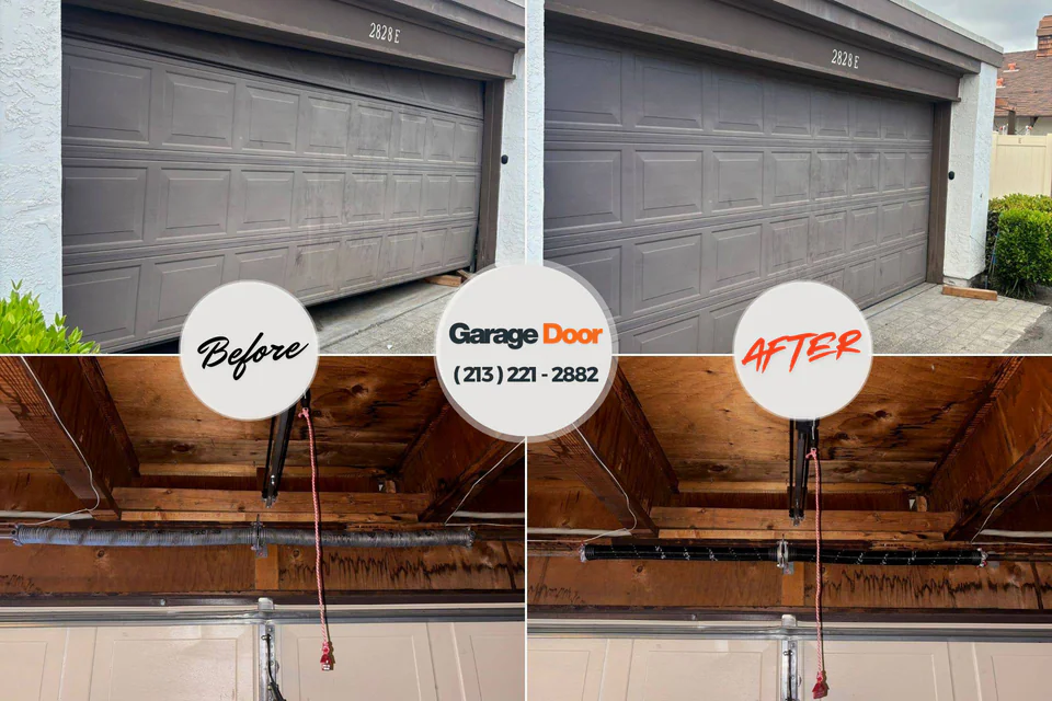 Before and after: garage door repair Topaz Ranch Estates, NV
